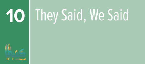 U10 They Said, We Said